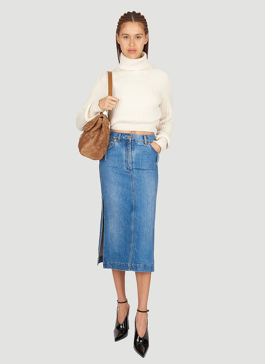 Dolce & Gabbana Women Denim Midi Skirt