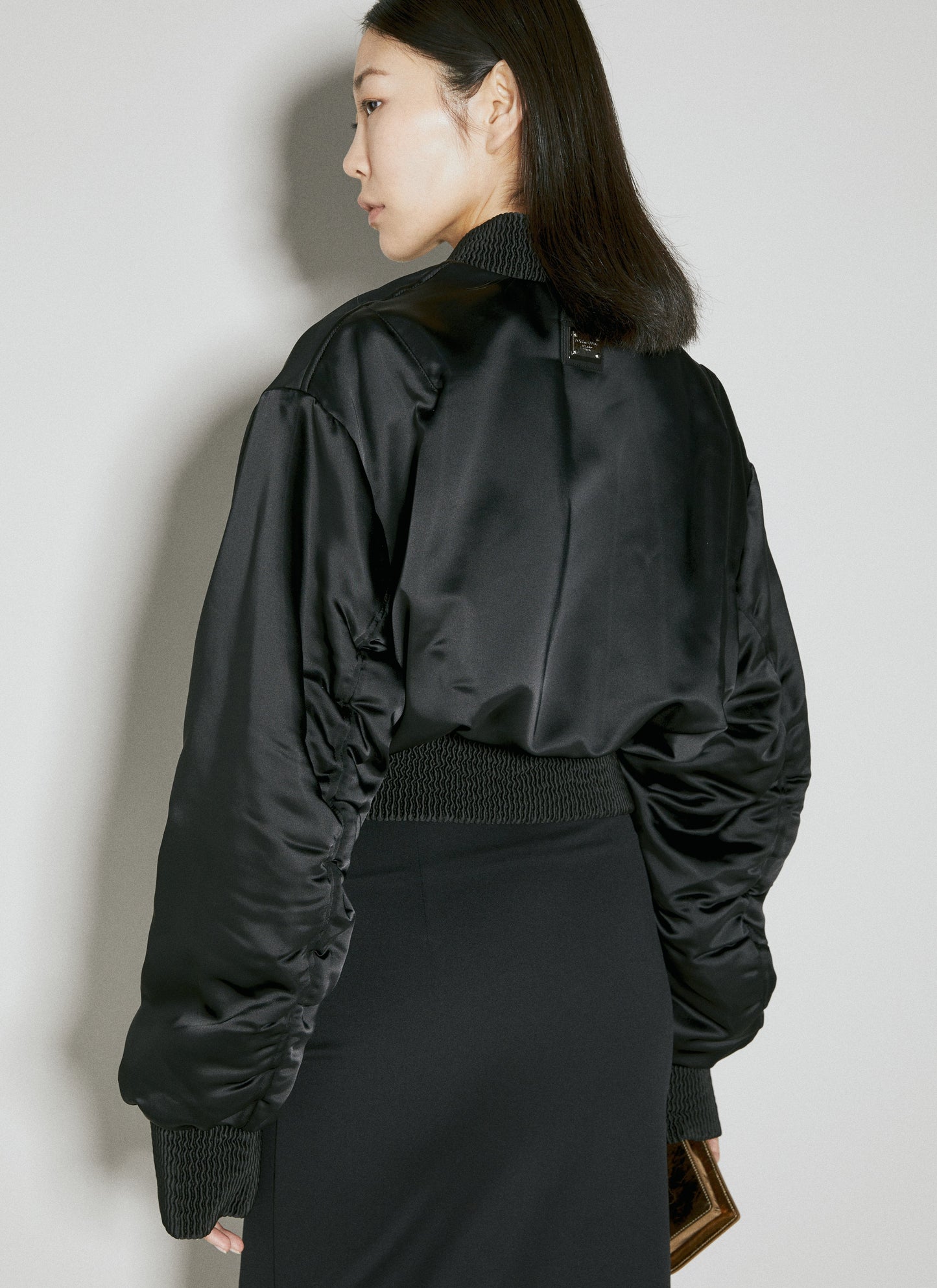 Dolce & Gabbana Women Short Duchesse Bomber Jacket