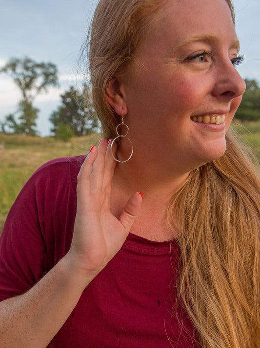Double Loop Sterling Earrings
