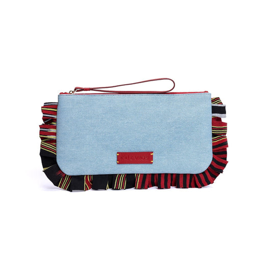 Medi - Light Denim Clutch Bag