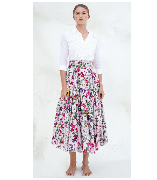 Aster Skirt Light Nude Midi Skirt