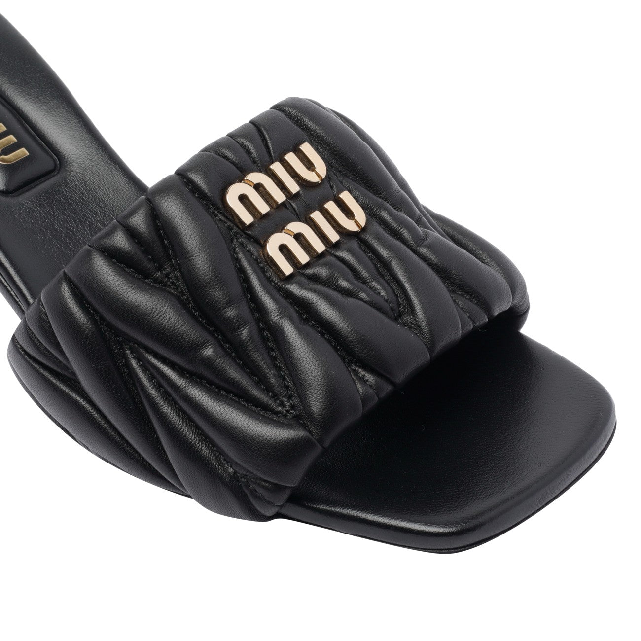 Miu Miu Women Matelasse' Leather Slides