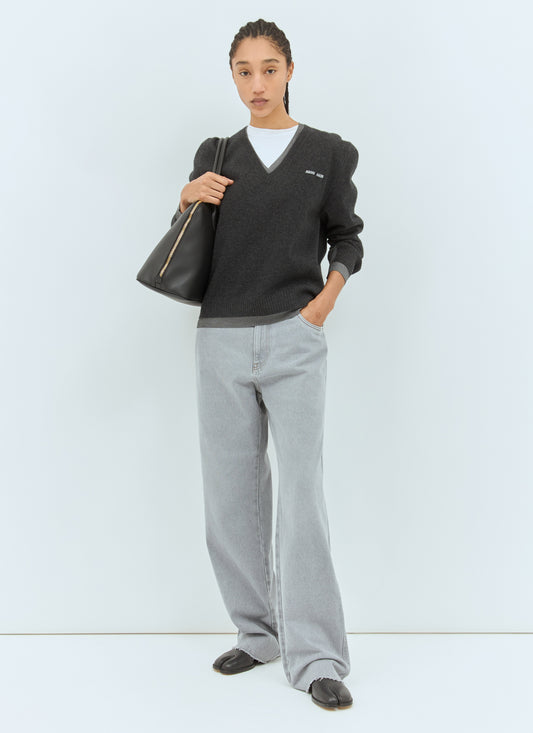 Miu Miu Women Logo Emboidery Sweater