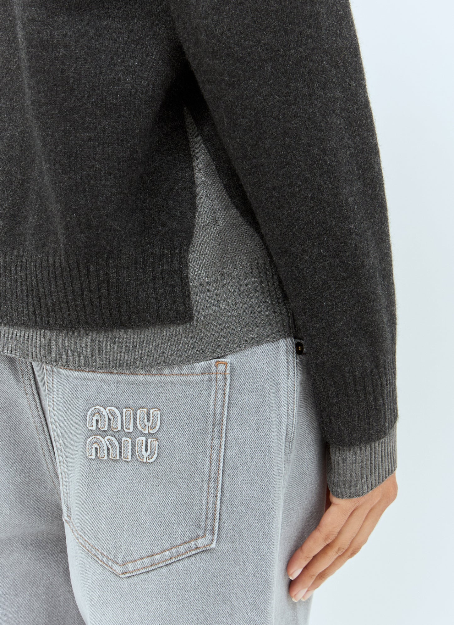 Miu Miu Women Logo Emboidery Sweater