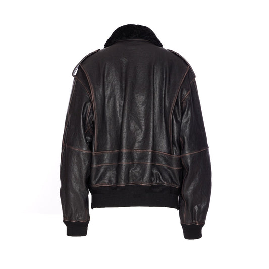 Saint Laurent Women Shearling And Textured Vintage Lambskin Bomber Jacket