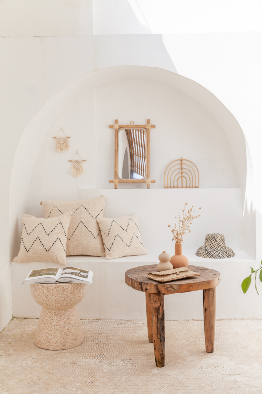 Nya Hand Stitched Cotton Throw Pillow