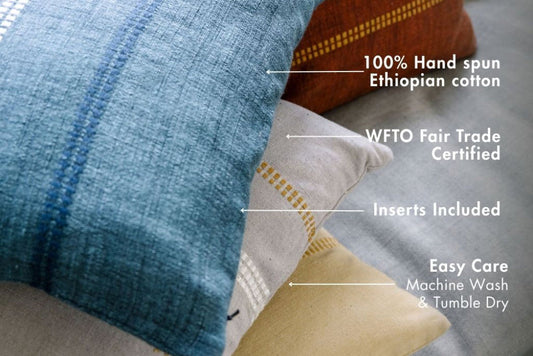 Zenach Handwoven Ethiopian Cotton Throw Pillow