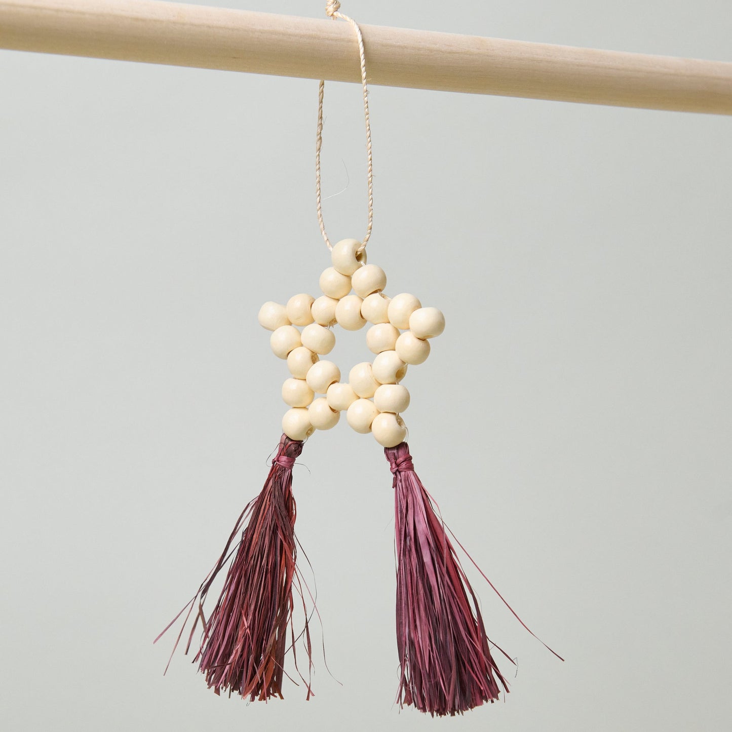 Beaded Parol Star Ornament, Red