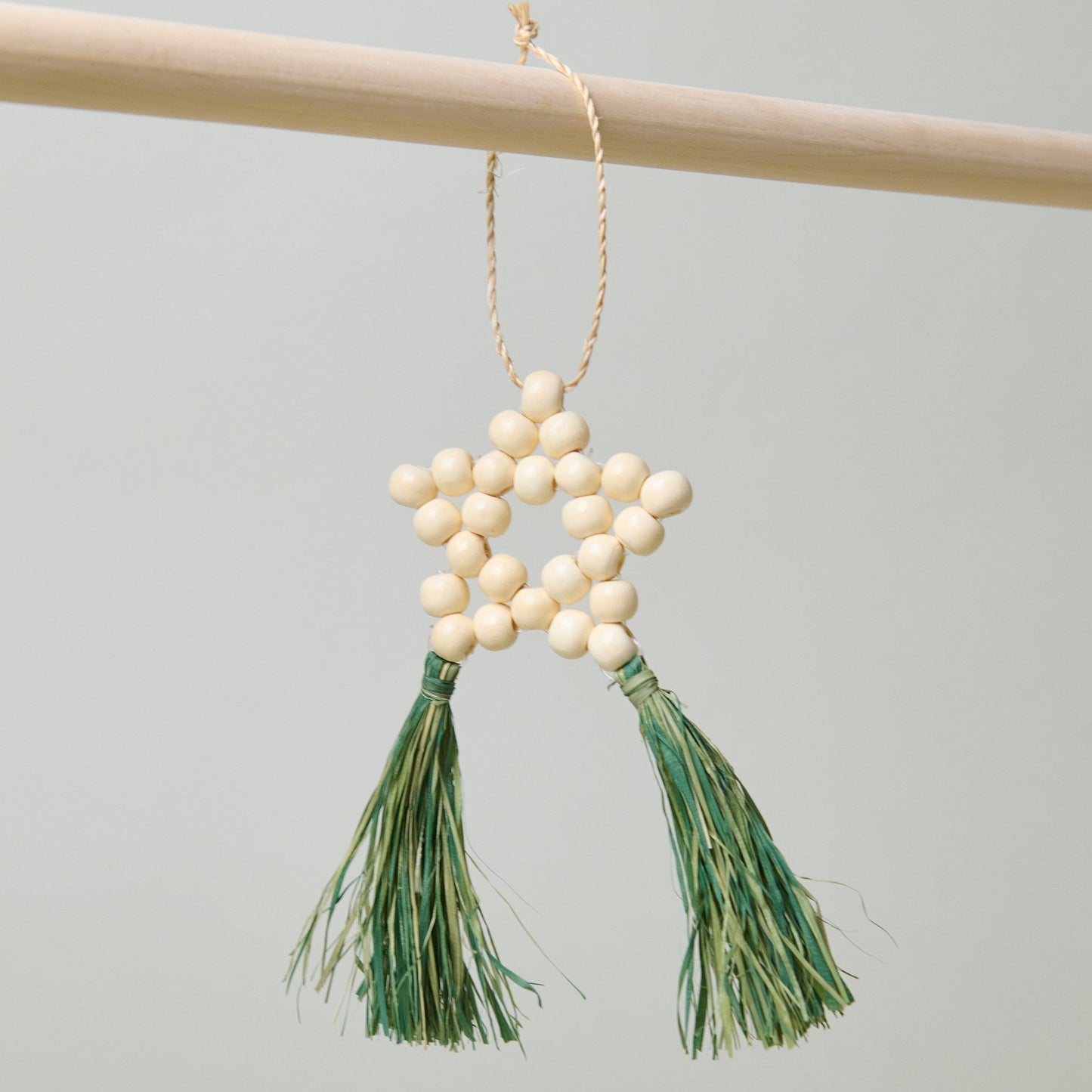 Beaded Parol Star Ornament, Green