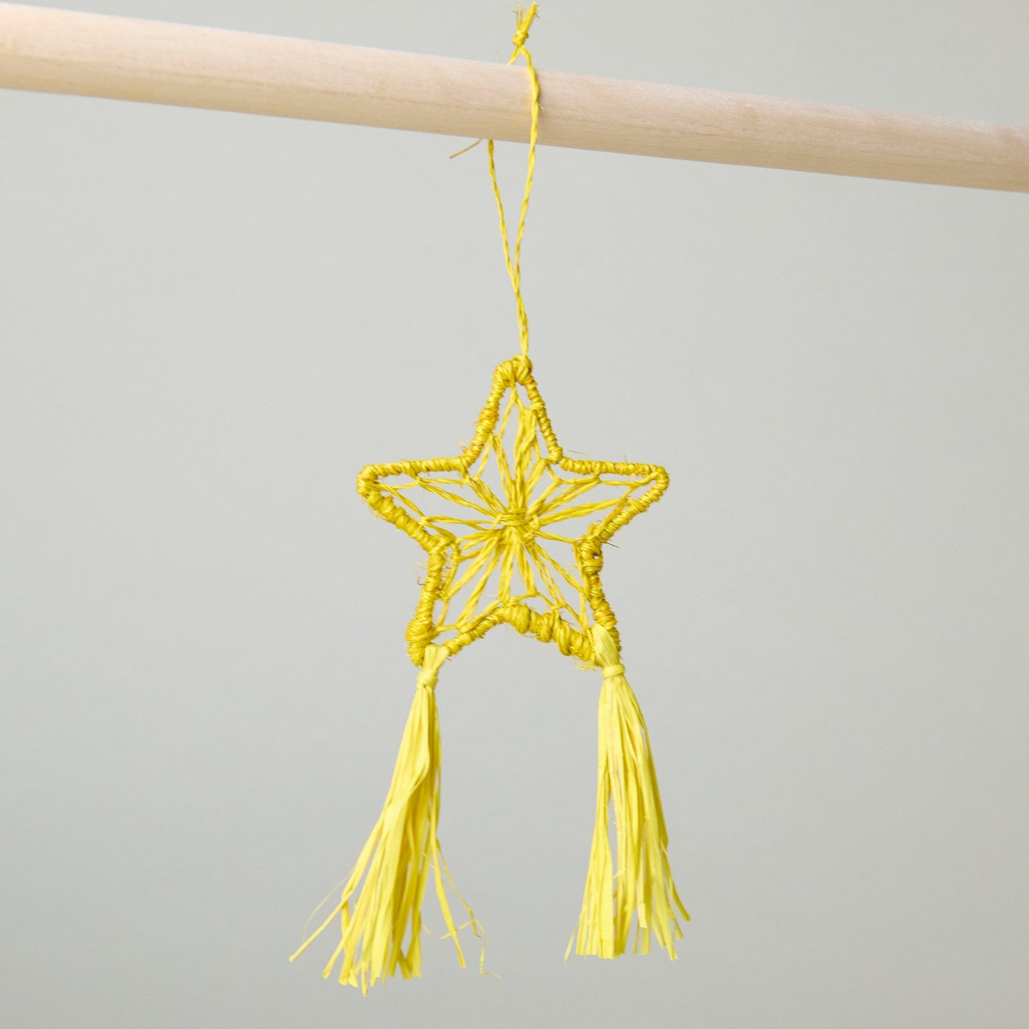 Abaca Parol Star Ornament, Yellow