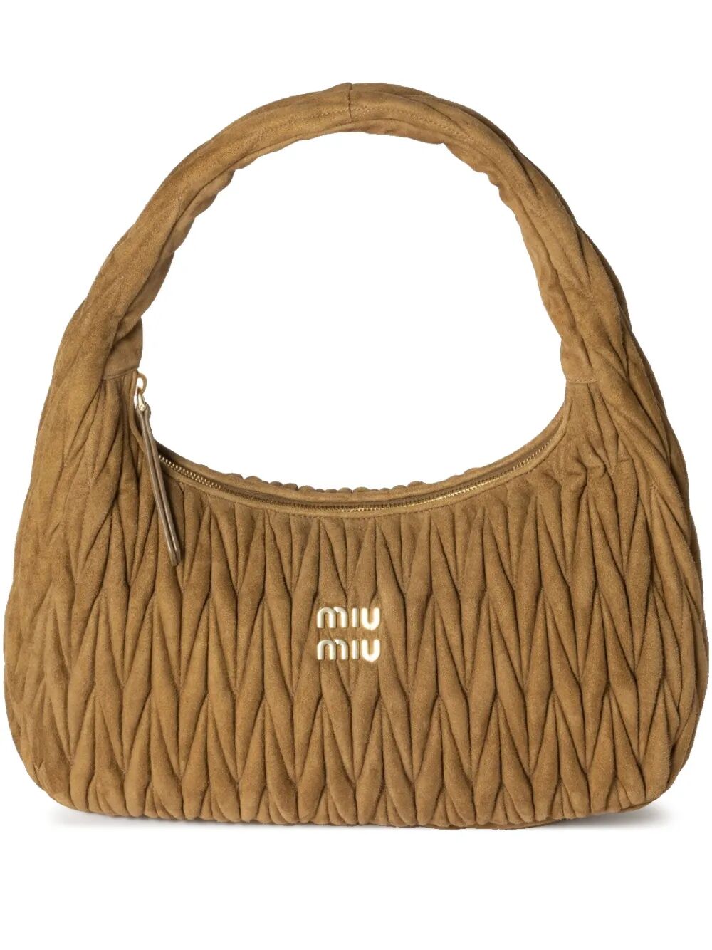 Miu Miu Women Wander Extra-Large Matelassé Suede Bag