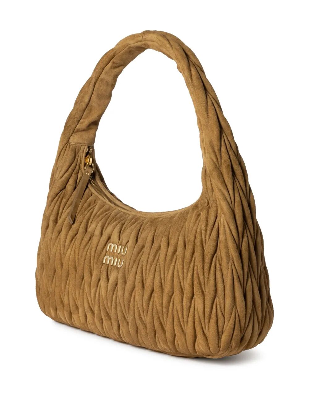 Miu Miu Women Wander Extra-Large Matelassé Suede Bag