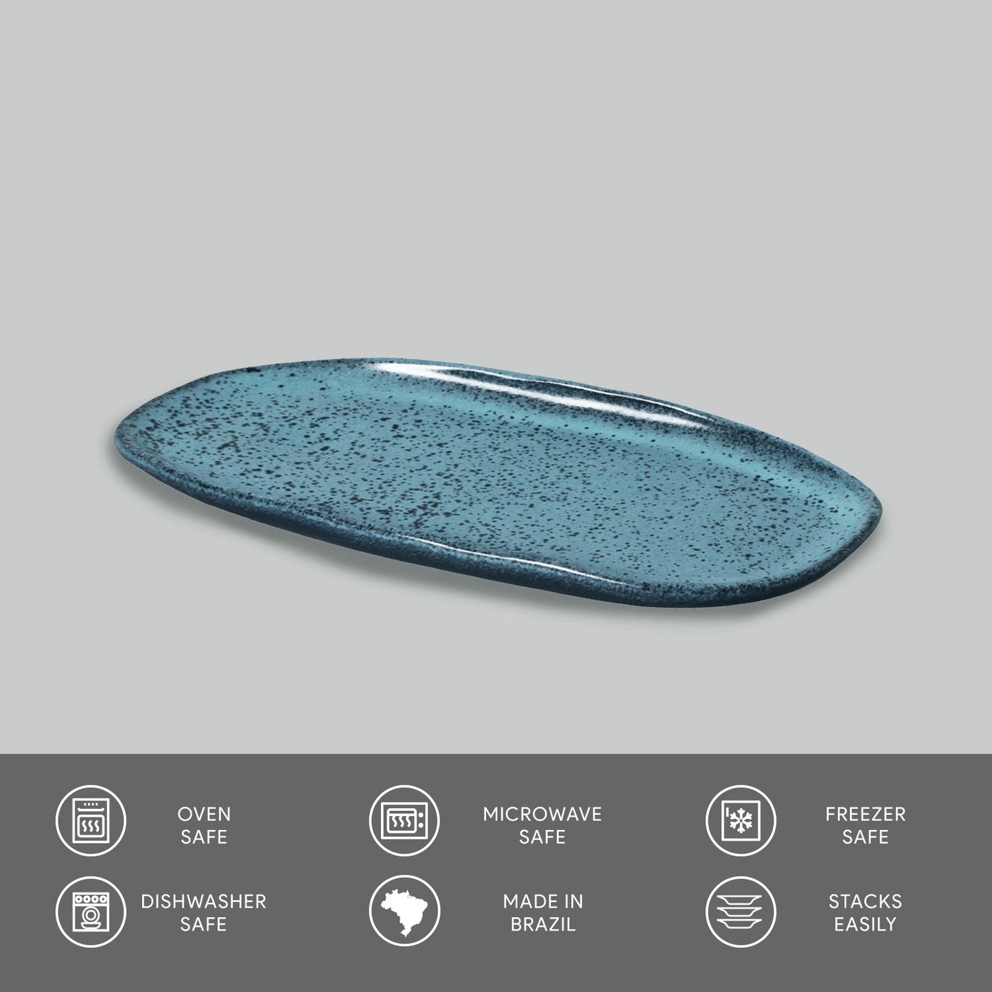 Shallow Organic Oval Platter Small Set of 4