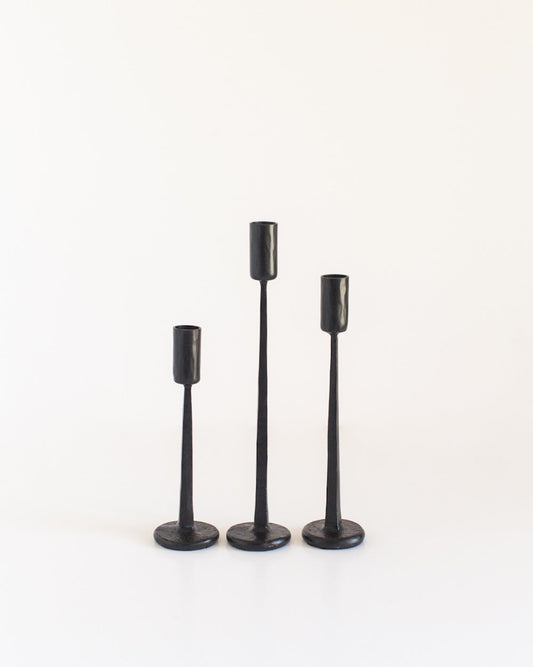 S/3 Dante Candlesticks - Black Finish