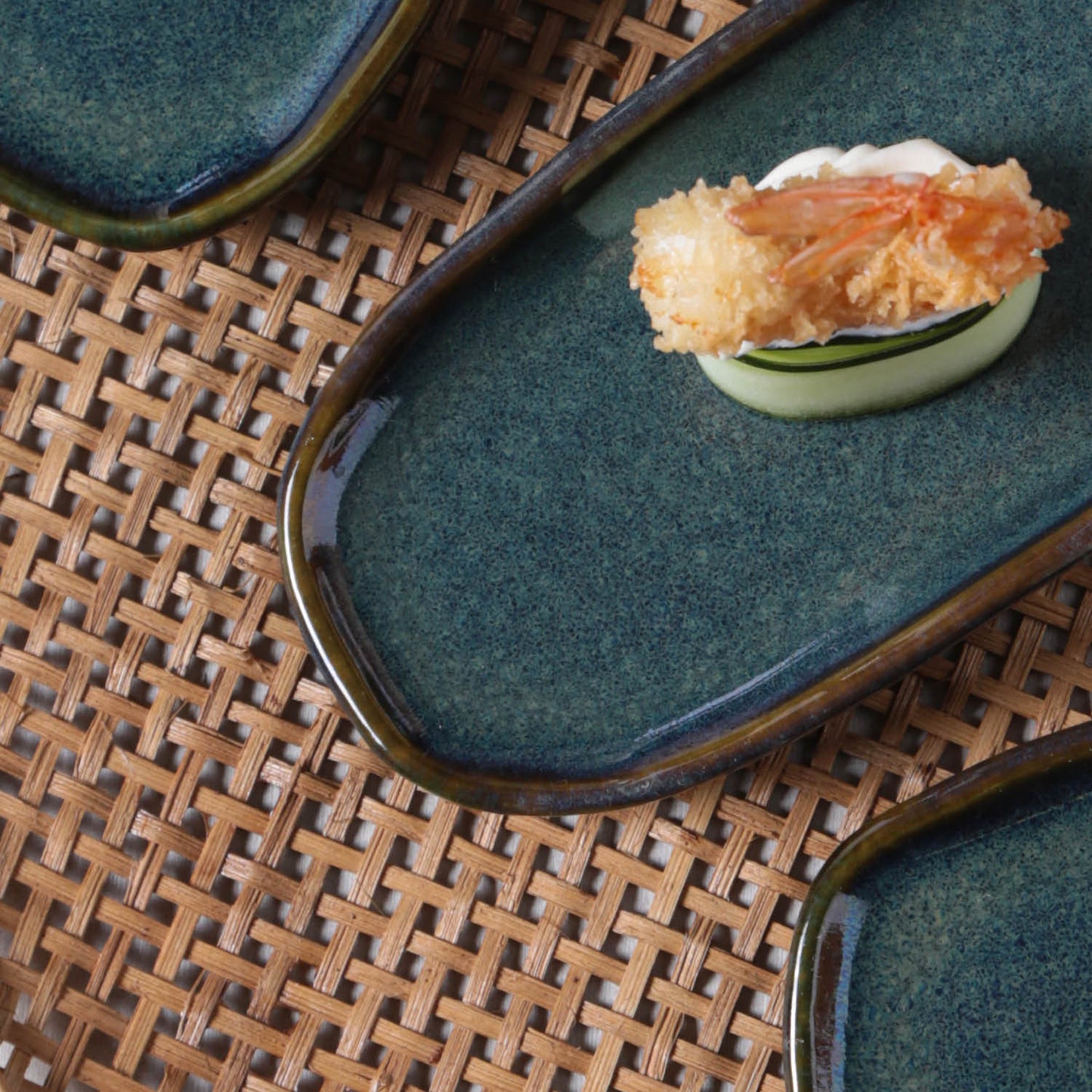 Shallow Organic Oval Platter Mini Set of 4