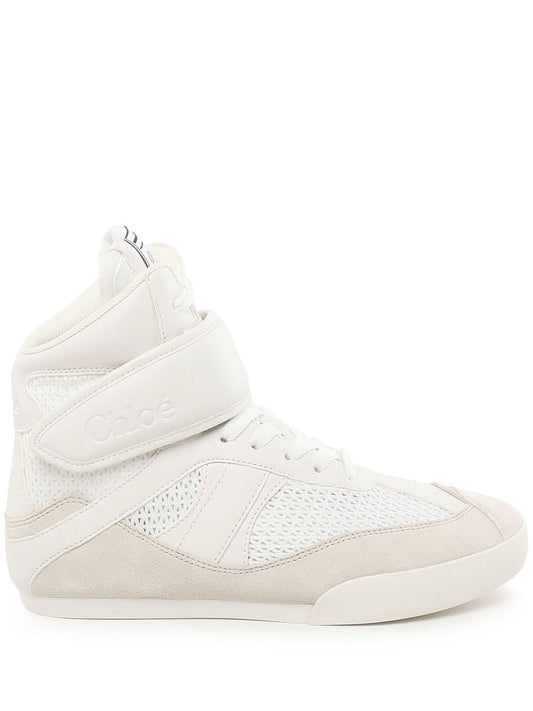 Chloe Women Mesh And Suede Kick High-Top Sneakers