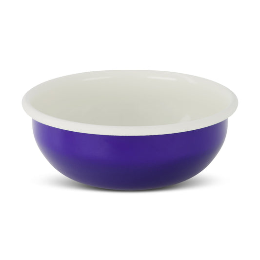 Enamel Serving Bowl  - Two Tone - Royal Blue & Ivory
