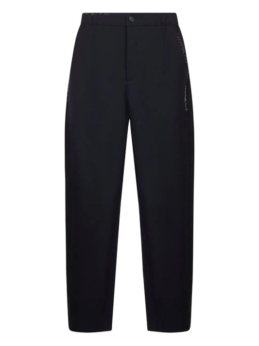 Marni Women Embroidered Pocket Wool Trousers
