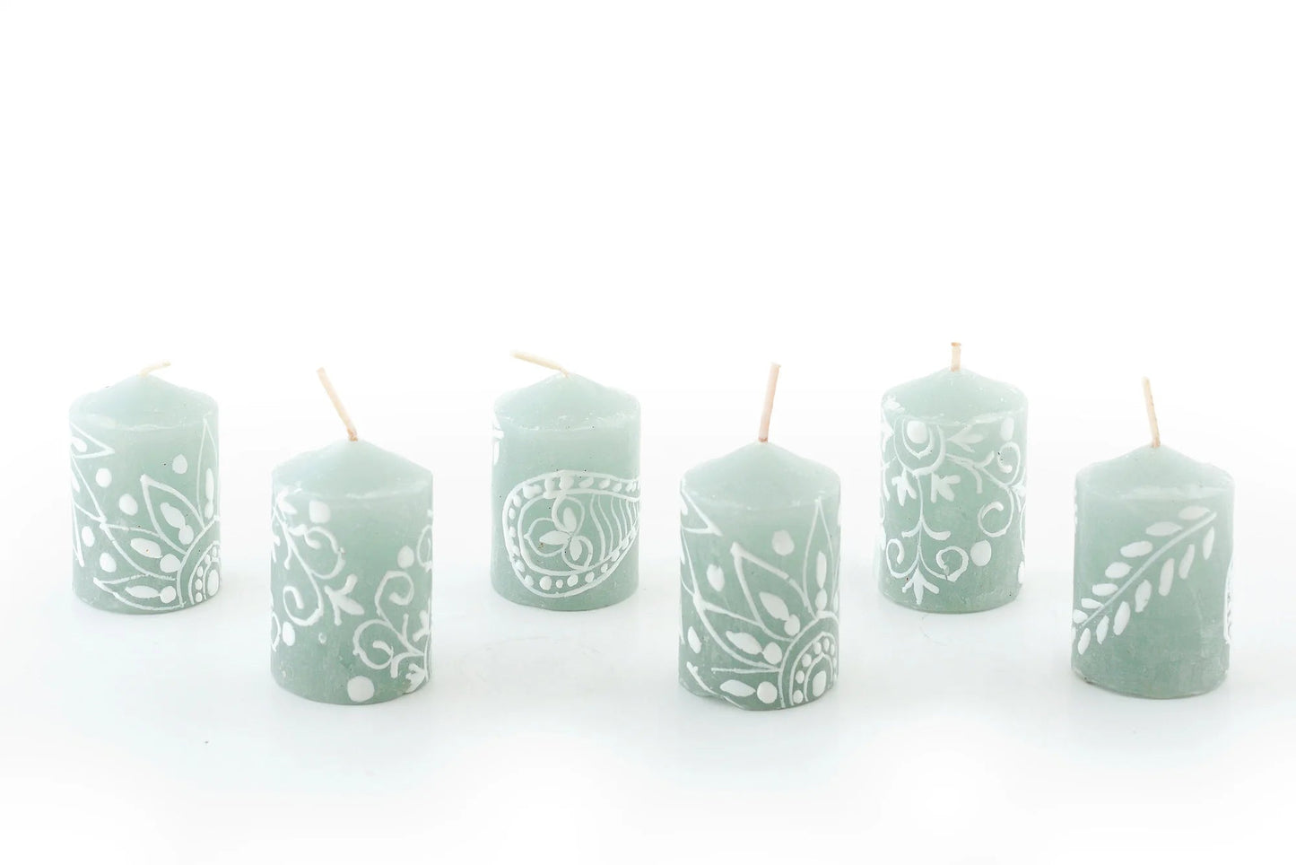 Henna Duck Egg Painted Candles