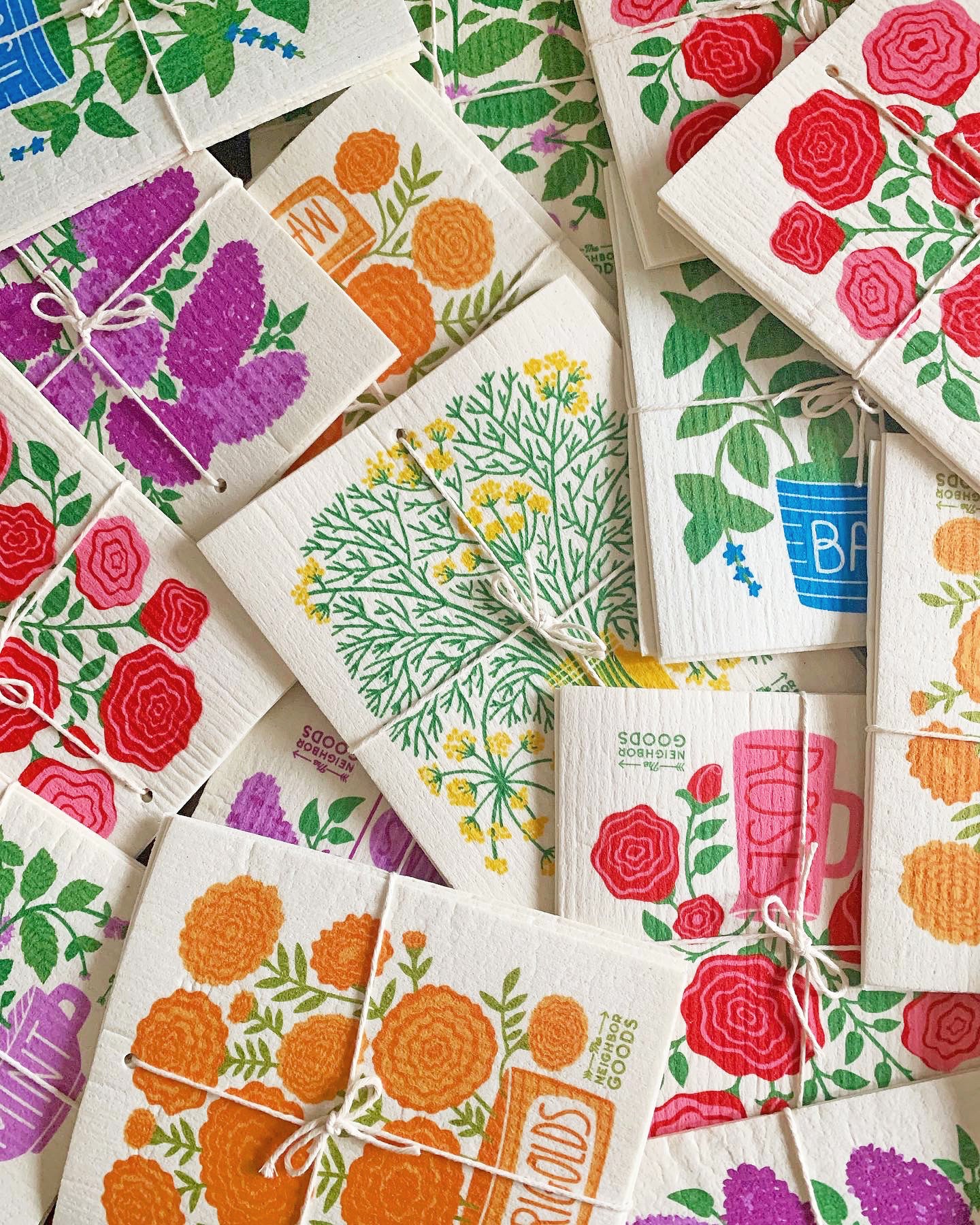 Edible Flowers - Sponge Cloth SET OF 3