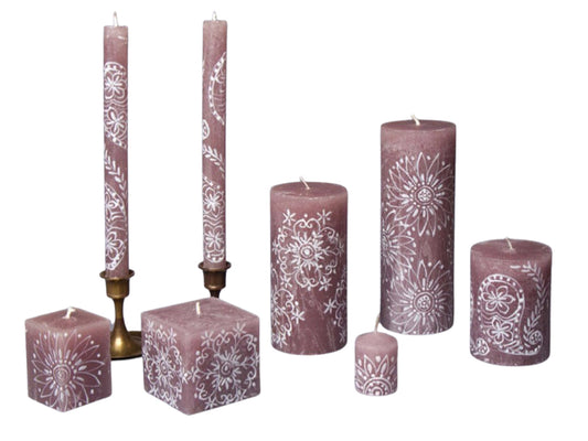 Henna Brown Painted Candles