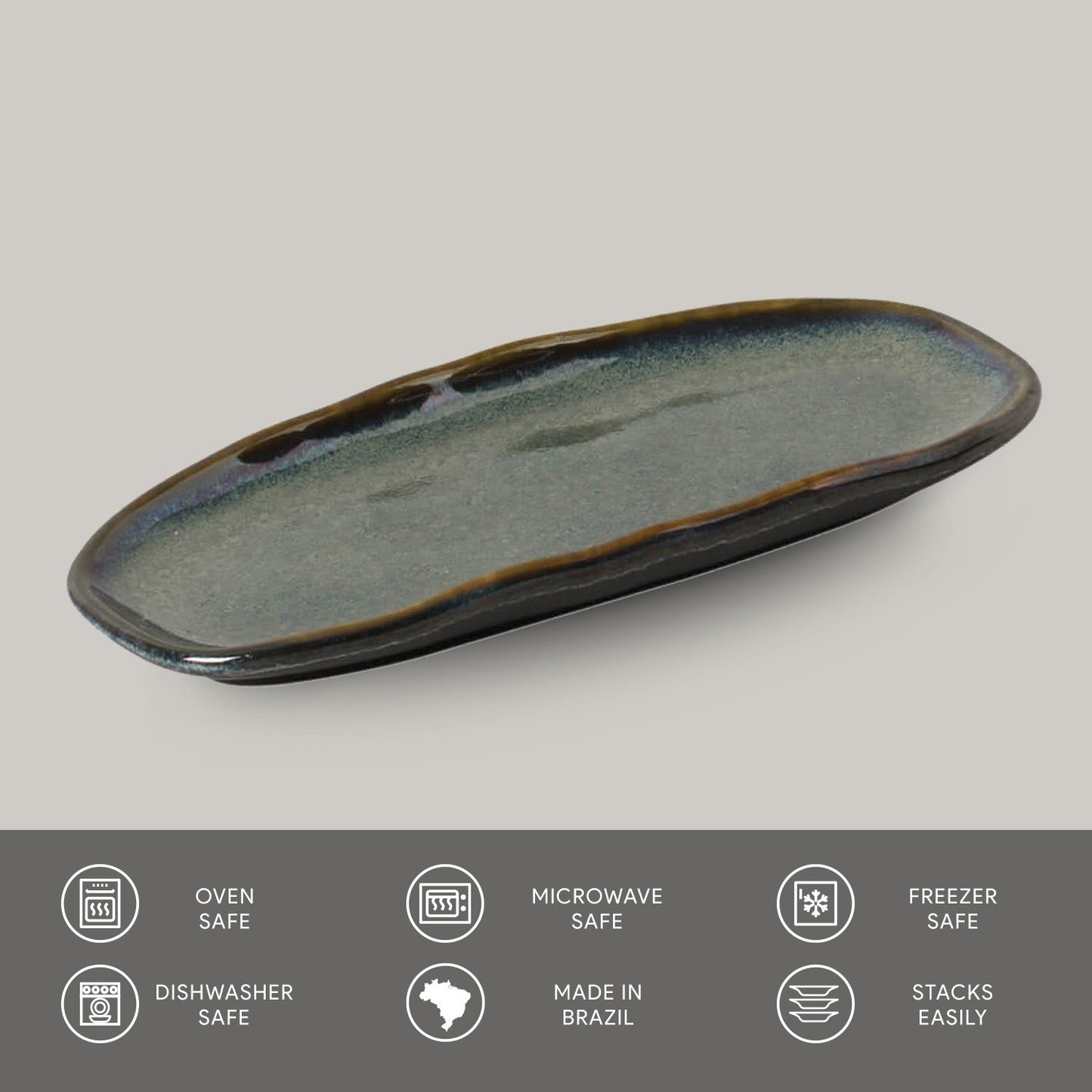 Shallow Organic Oval Platter Mini Set of 4