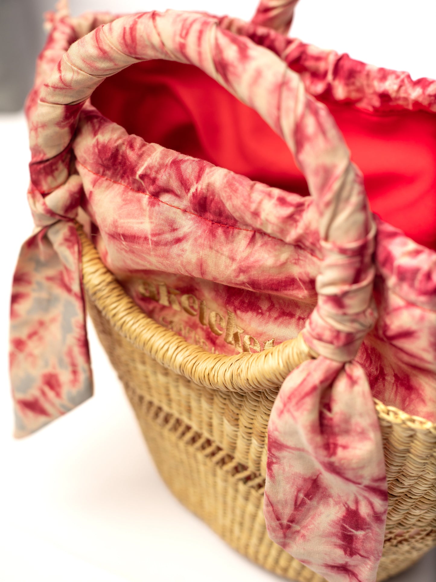 Butterfly Bag Small - Light Grey and Red Lining