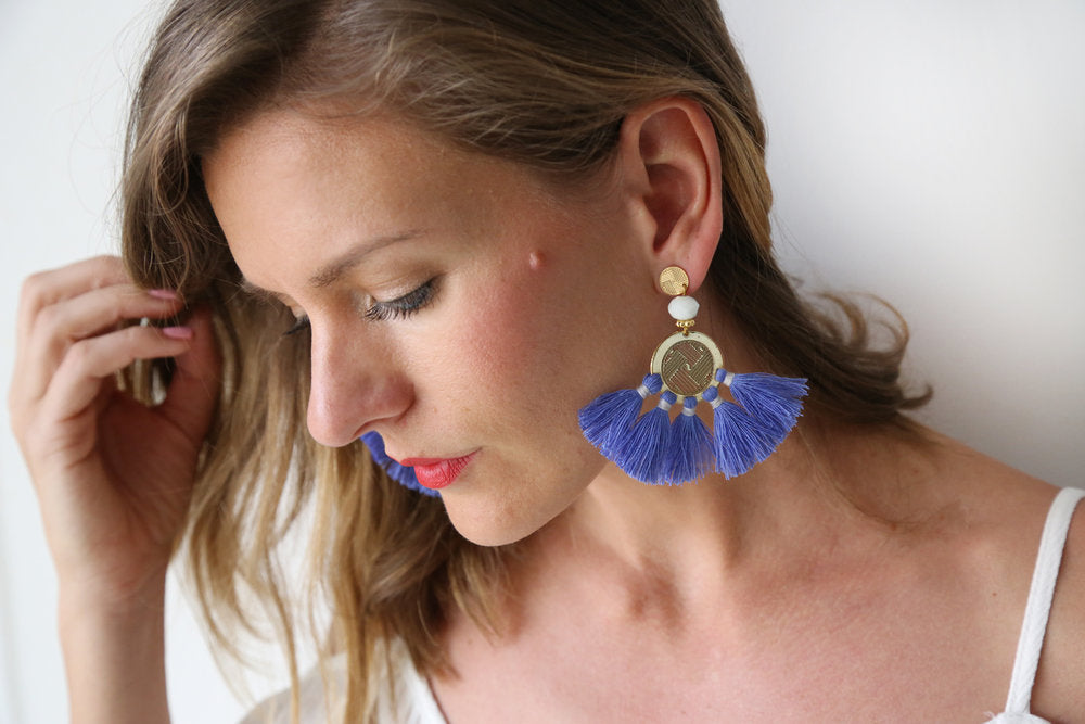 Sol Tassel Earring - Periwinkle