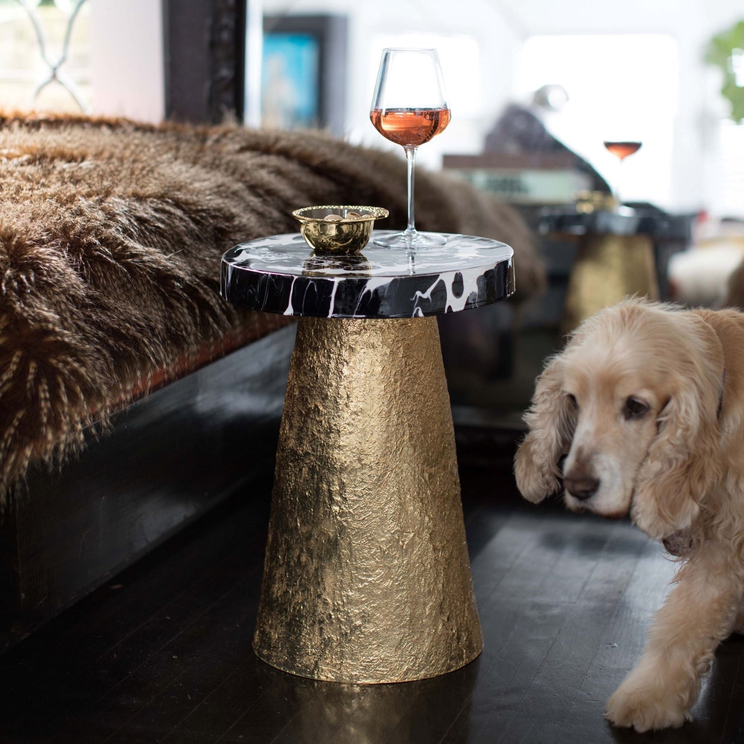 Bianco Nero Accent Table