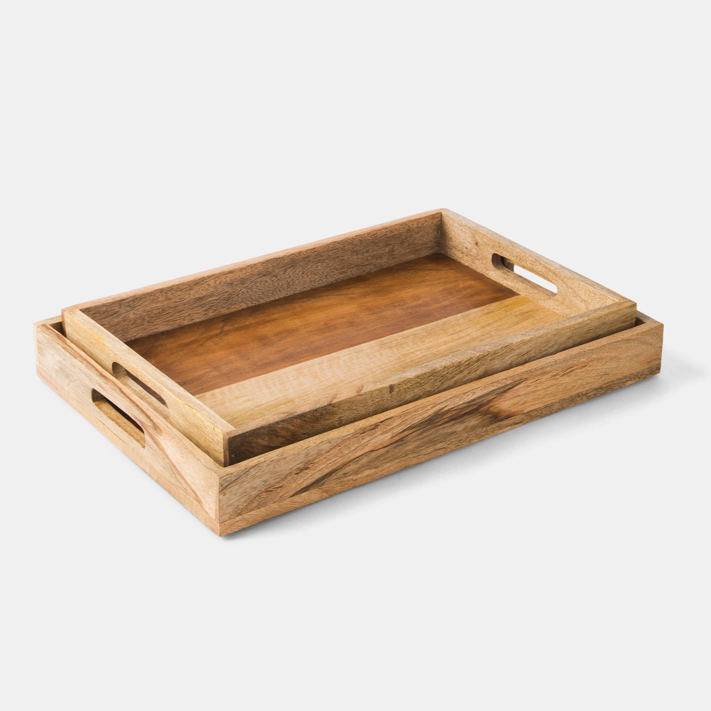 Rustic Elegance Two-Tone Serving Tray Set