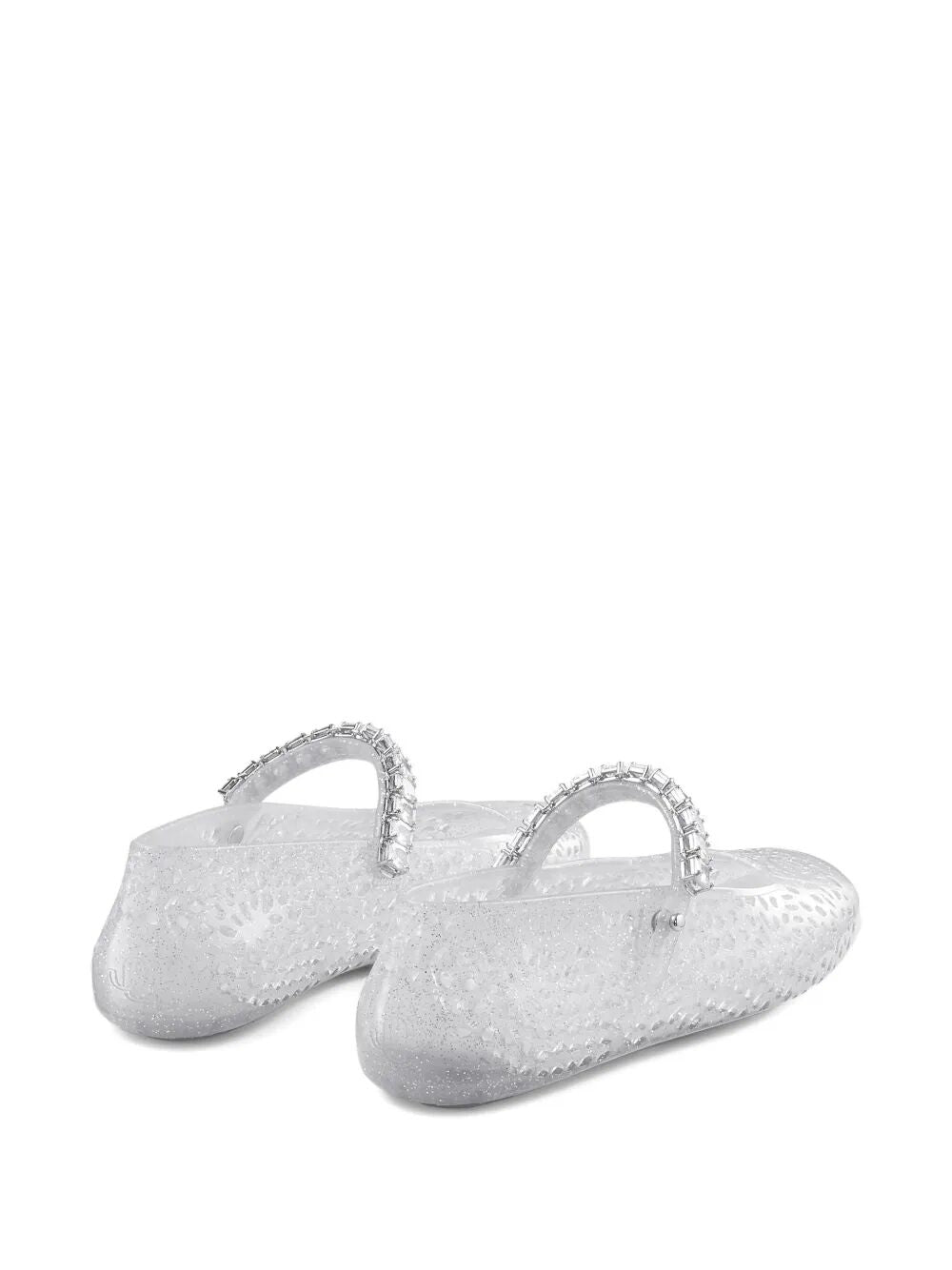 Jimmy Choo Women Clear Jelly Ballerina Flats With Crystal Embellishment