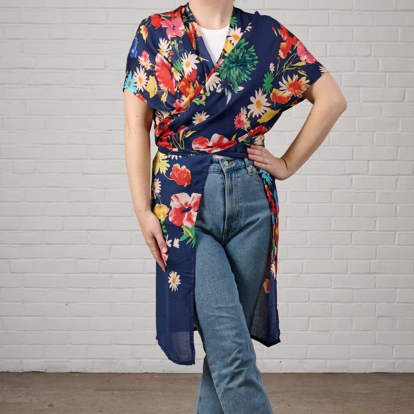 Raseela Blue Floral Modal Topper