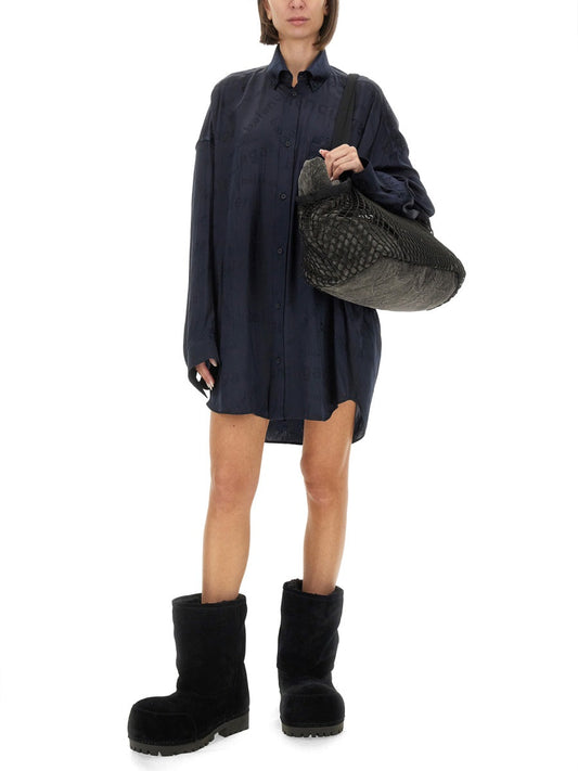 Balenciaga Women All Over Logo Shirt