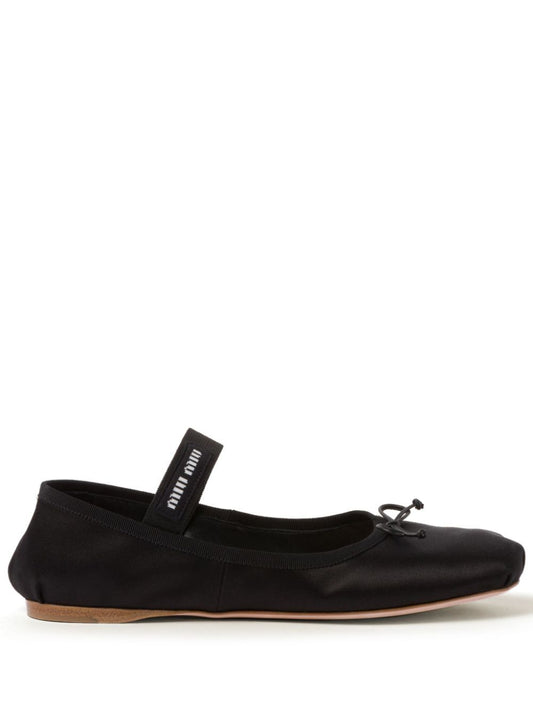Miu Miu Women Satin Ballerinas With Elastic Band