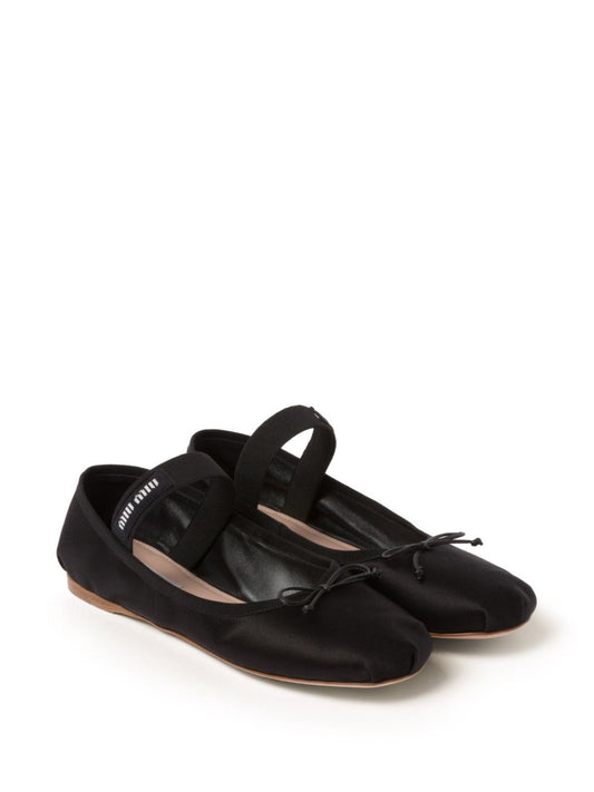 Miu Miu Women Satin Ballerinas With Elastic Band