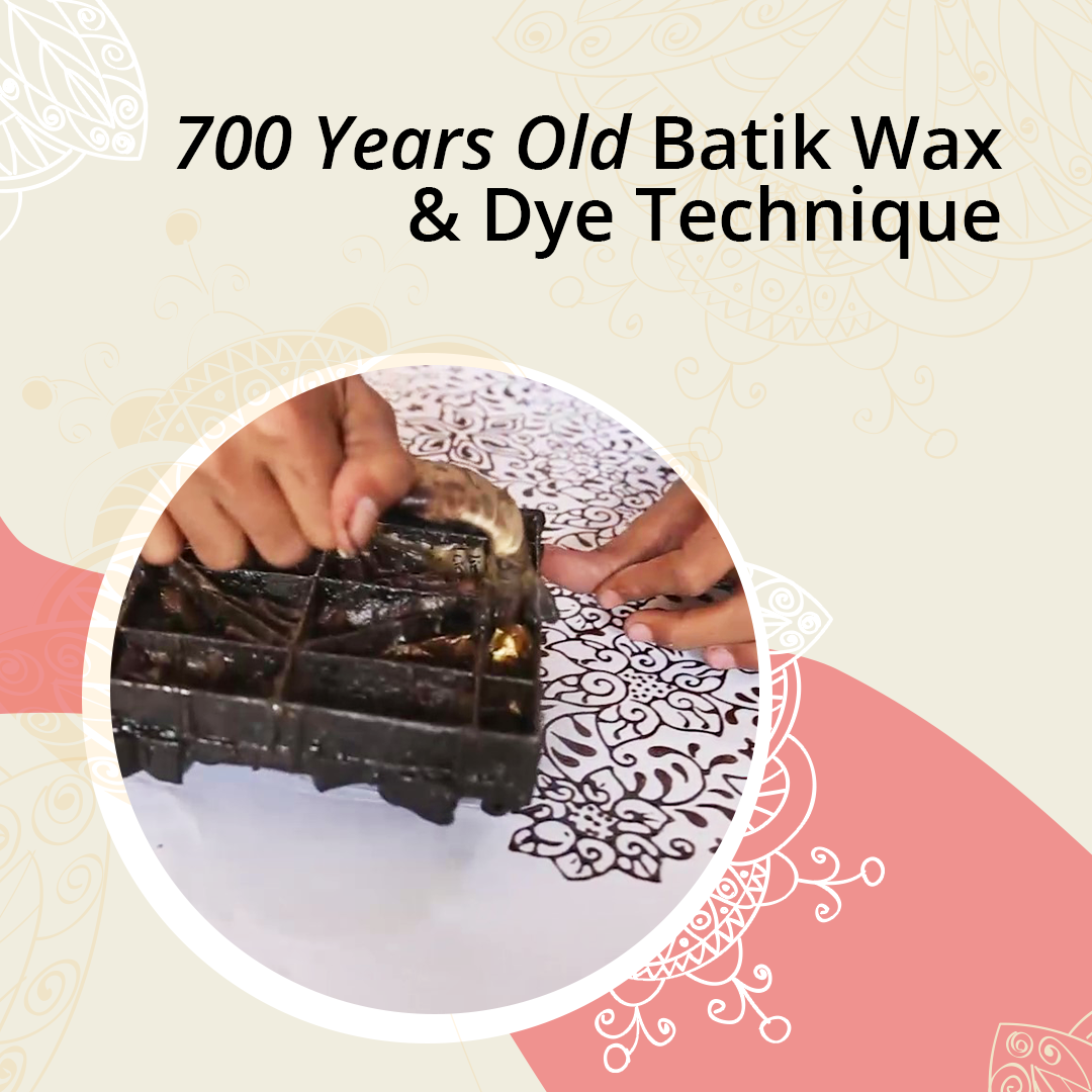 Handmade Batik Scarf - Cotton - Wings, Blue