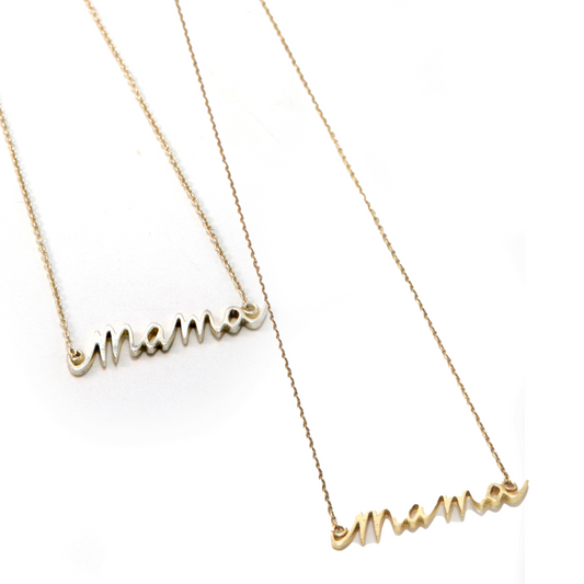 Mama Script Necklace