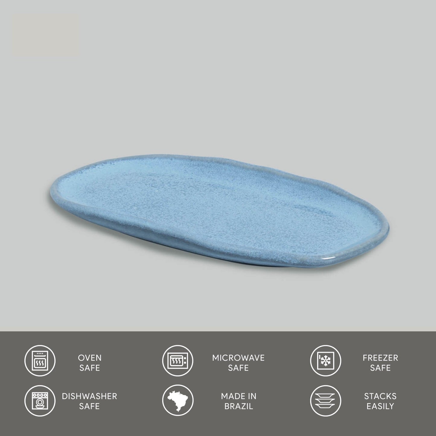 Shallow Organic Oval Platter Small Set of 4