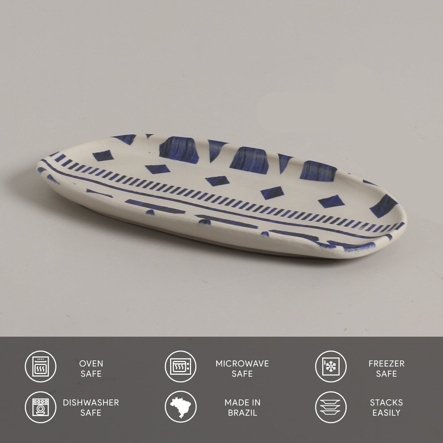 Shallow Organic Oval Platter Small Set of 4