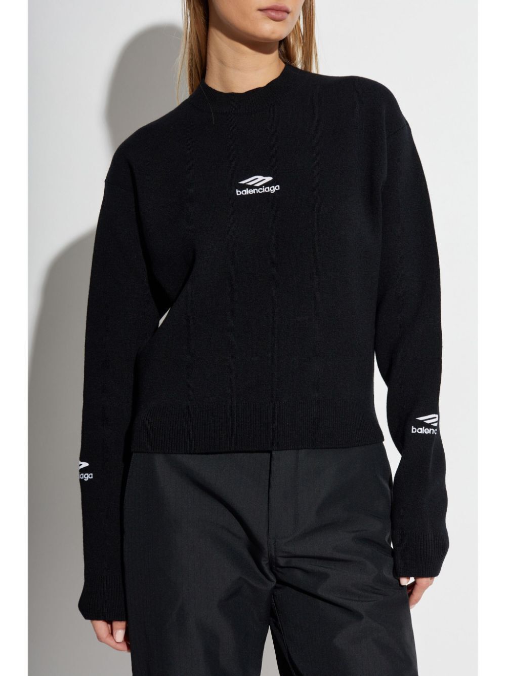 Balenciaga Women Wool Knitted Ski Crewneck