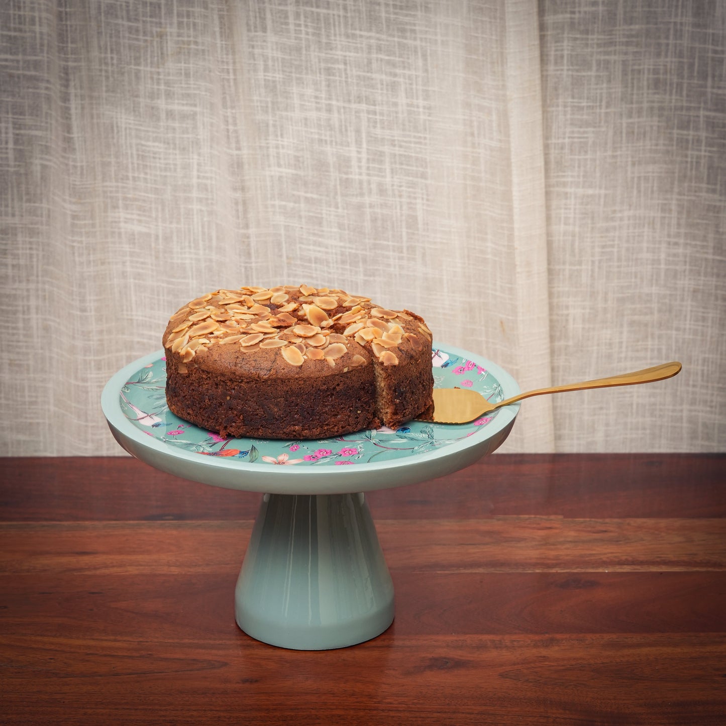 Aqua Flora Pedestal Cake Stand