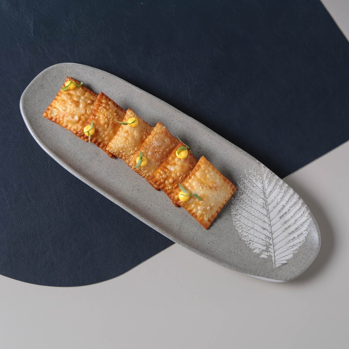 Shallow Organic Oval Platter Large Set of 4