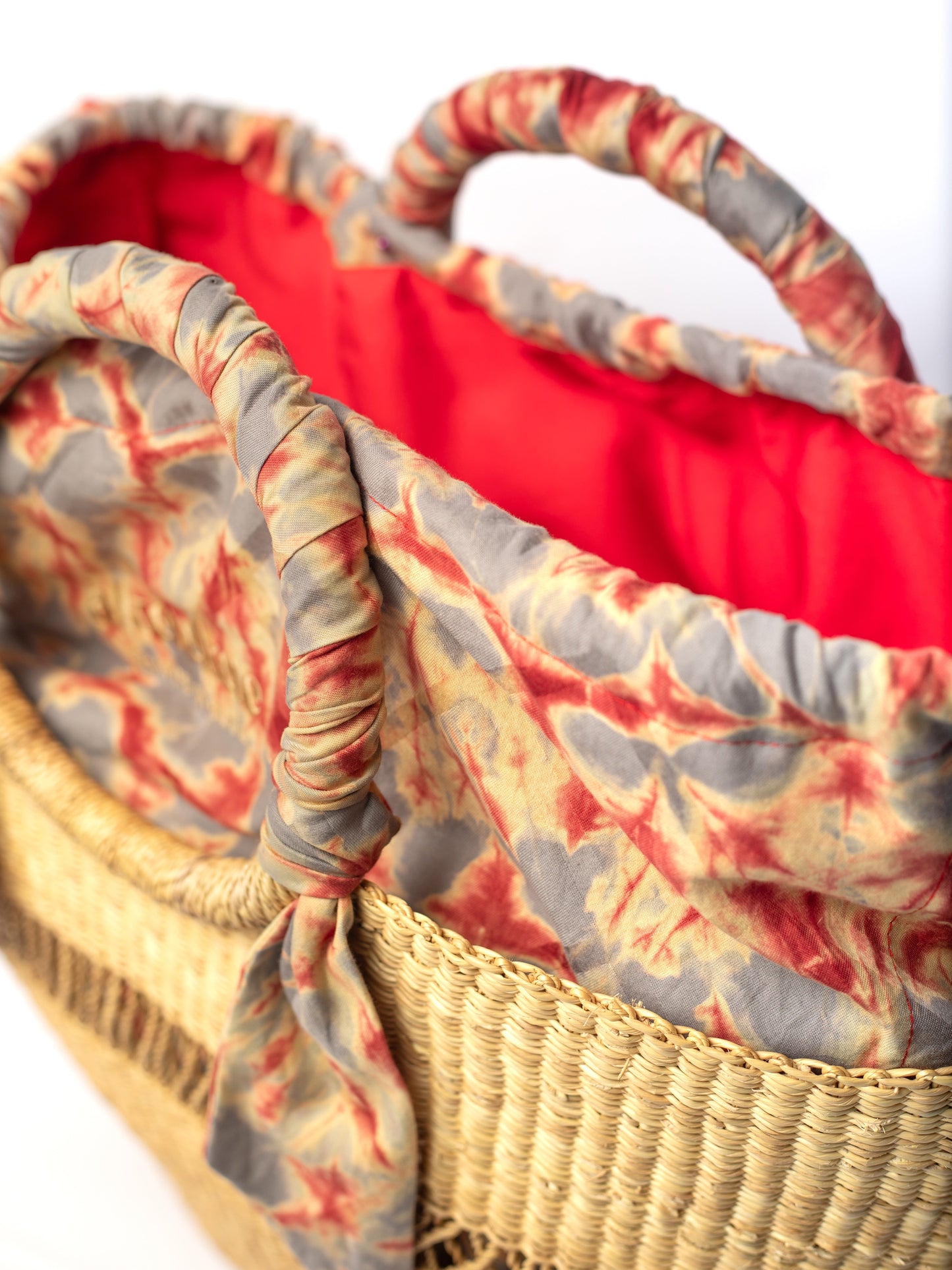 Butterfly Bag Medium - Natural w/ Light Grey and Red Lining