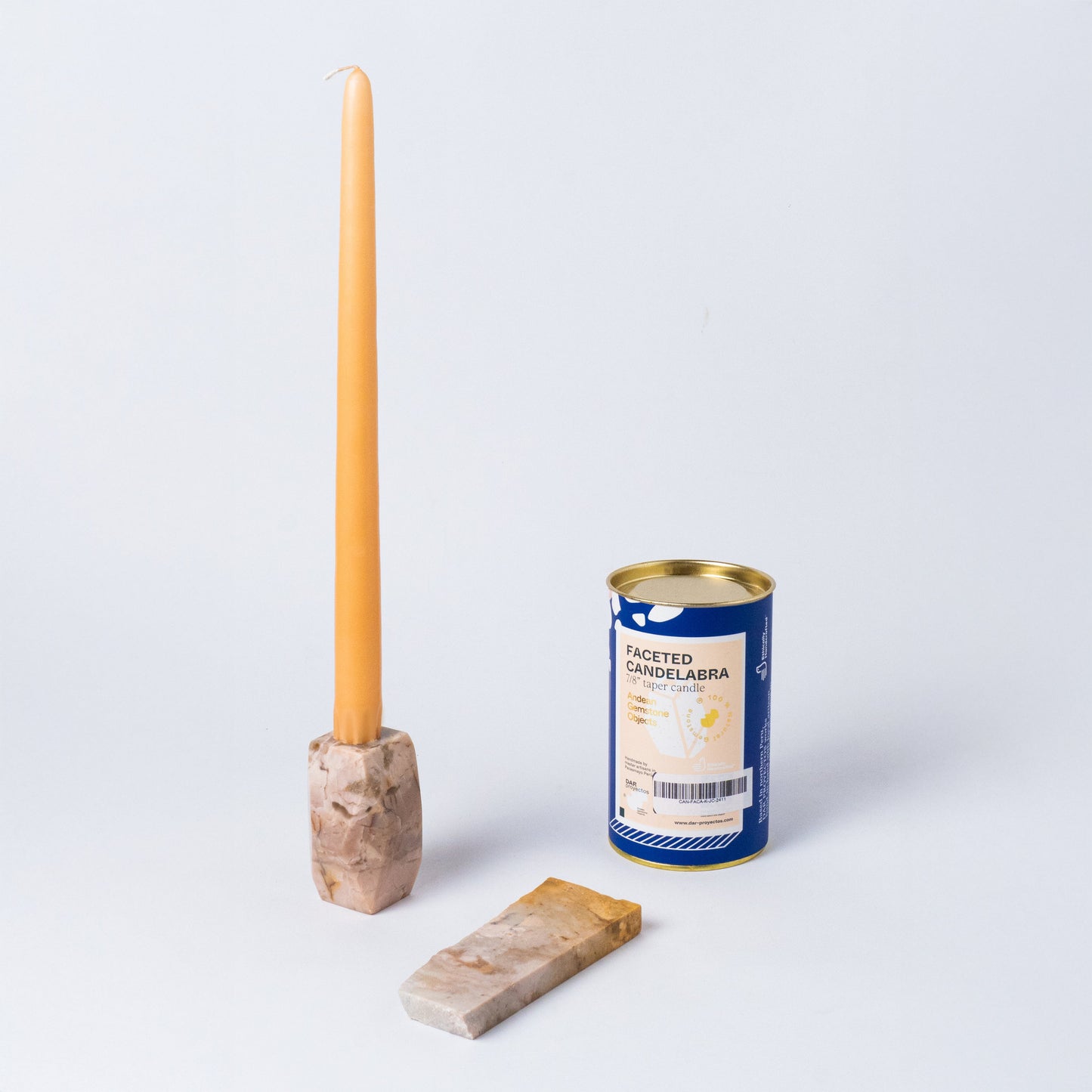 Gemstone faceted candelabra - soapstone