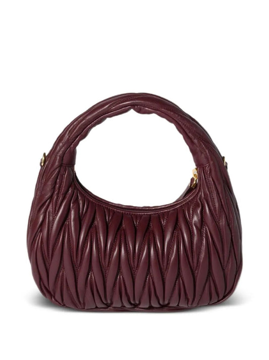 Miu Miu Women Wander Matelassé Nappa Leather Small Hobo Bag