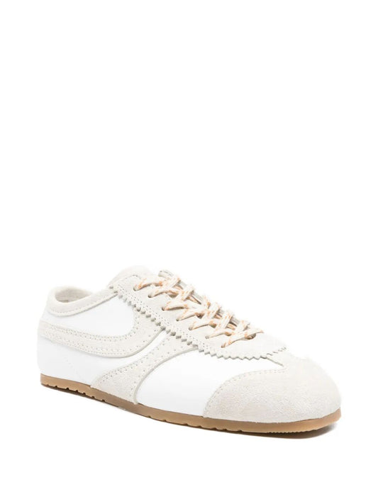 Dries Van Noten Women Leather Sneakers With Suede Inserts