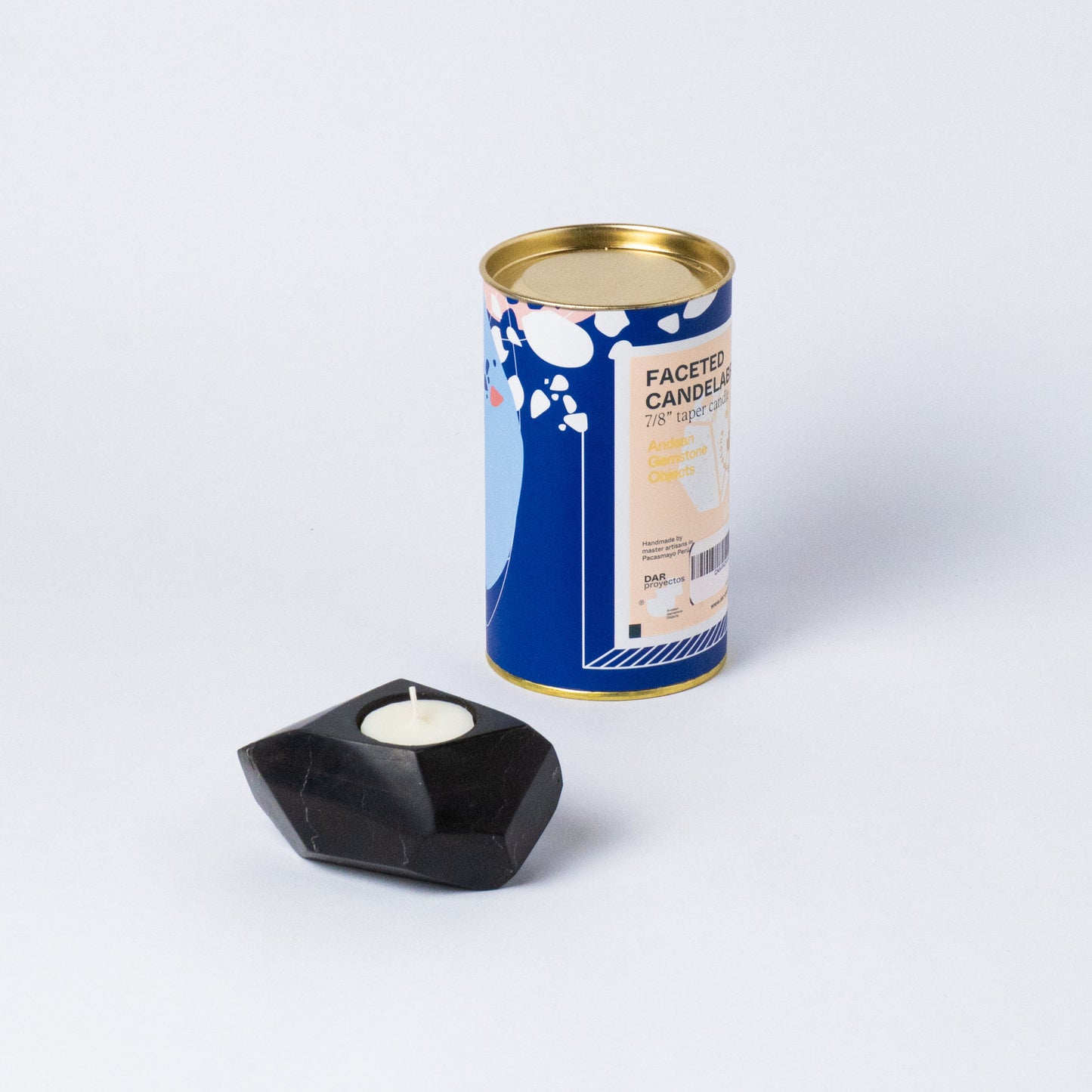 Gemstone faceted candelabra Black Onyx