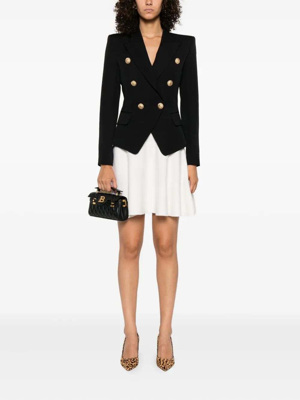 Balmain Women Double-Breasted Wool Fitted Jacket