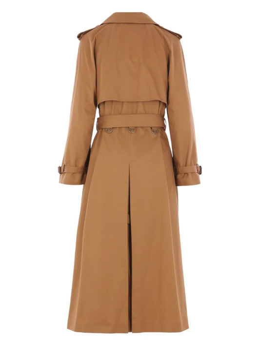 Chloe Women Cotton Gabardine Belted Long Trench Coat