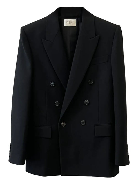 Saint Laurent Women Wool Gabardine Cassandre Jacket